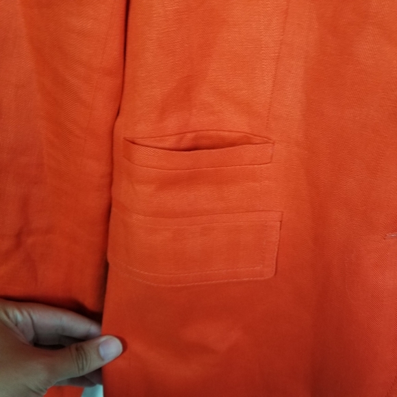 J. Crew Factory Schoolboy Linen Blazer in Red Orange Size 4 - Picture 5 of 11